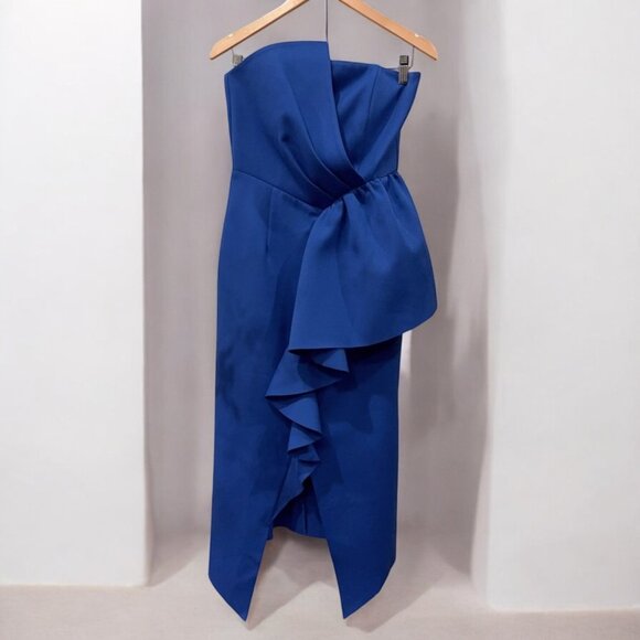 NWT Elliatt Reception Ruffle Strapless Cocktail Midi Dress - Picture 4 of 12